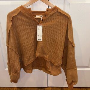 Urban outfitters Burnt Orange Waffle Knit Top-NWT